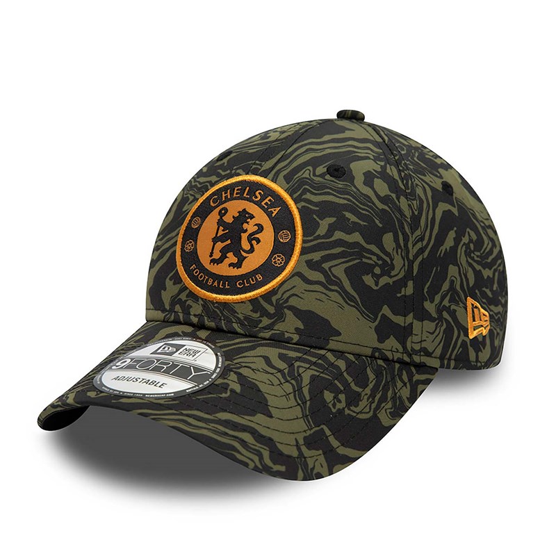 9forty New Era Chelsea Fc All Over Print Medium Adjustable Gorras Verdes | MA7201839