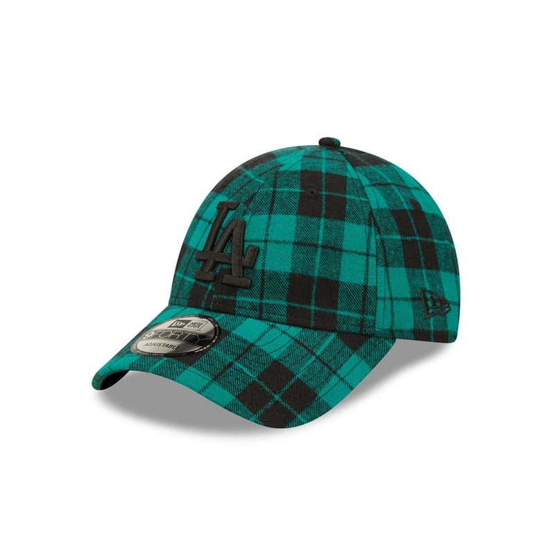 9forty New Era La Dodgers Plaid Adjustable Gorras Verdes | UP6140938