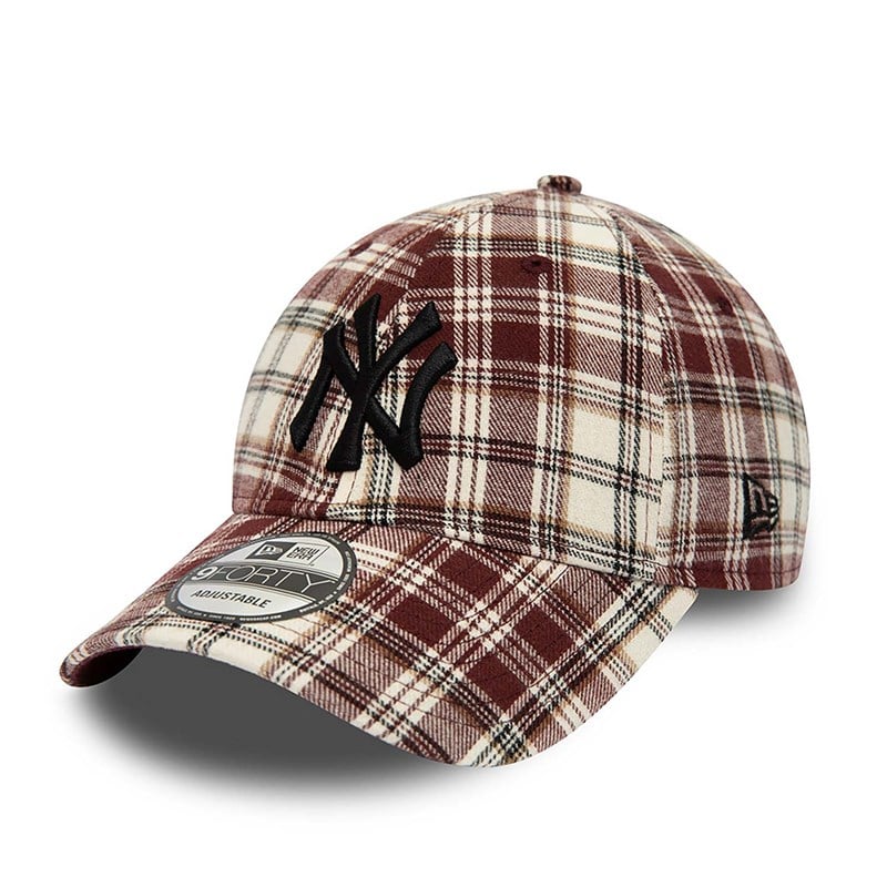 9forty New Era New York Yankees Plaid Adjustable Gorras Morados | NQ9486257