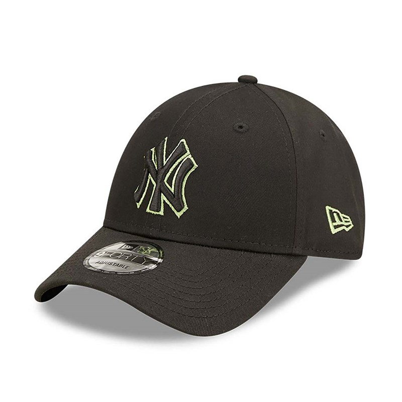 9forty New Era New York Yankees Team Outline Adjustable Gorras Negros | ZG3791428