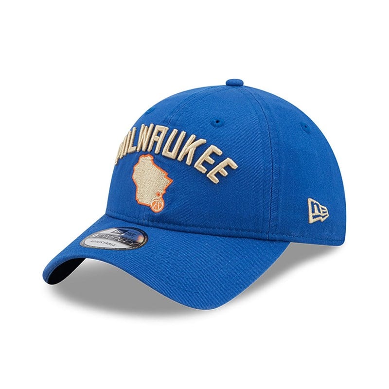 9twenty New Era Milwaukee Bucks Authentics City Edition Adjustable Gorras Azules | BC1609754