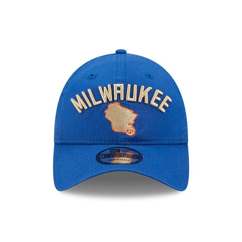 9twenty New Era Milwaukee Bucks Authentics City Edition Adjustable Gorras Azules | BC1609754