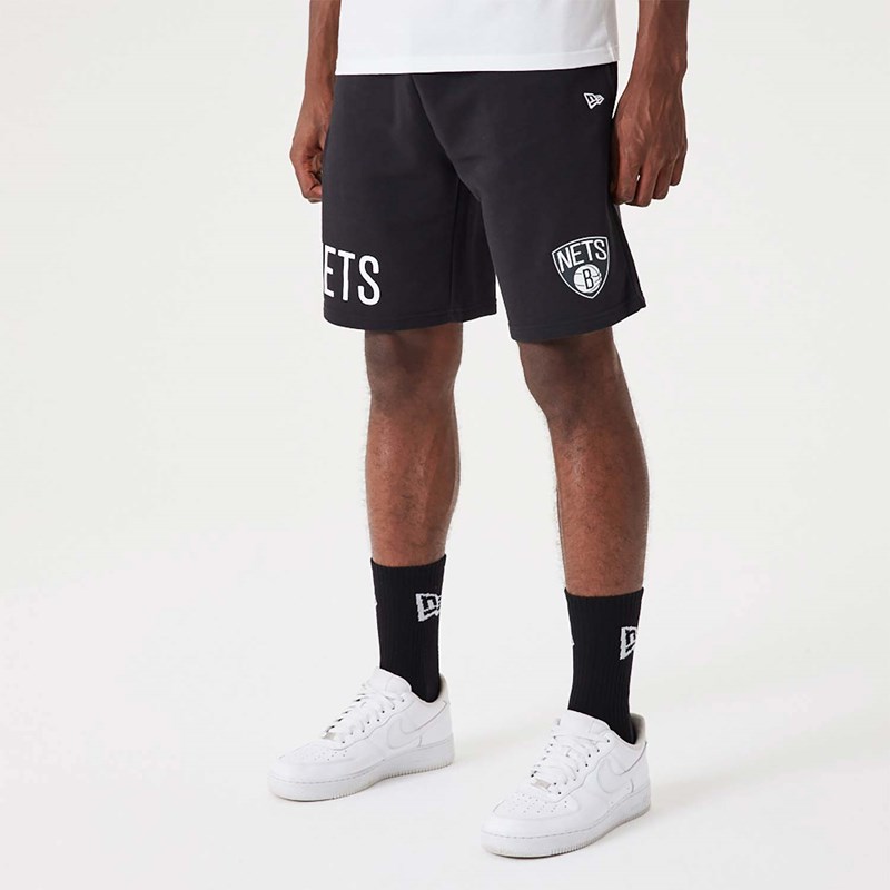 Bermudas New Era Brooklyn Nets NBA Wordmark Oversized Negros | AR6381520