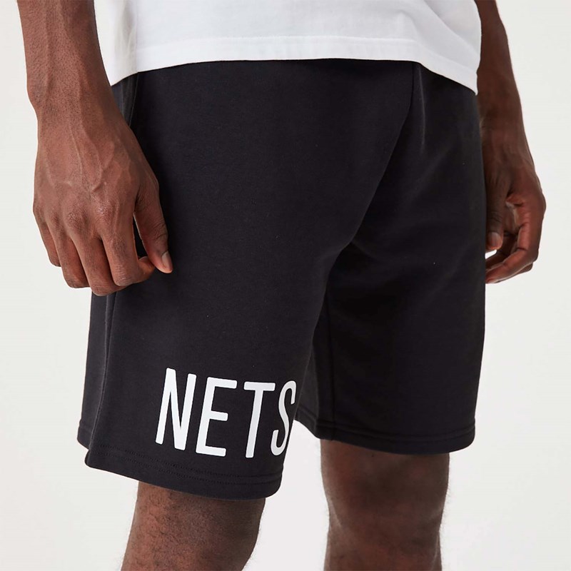 Bermudas New Era Brooklyn Nets NBA Wordmark Oversized Negros | AR6381520