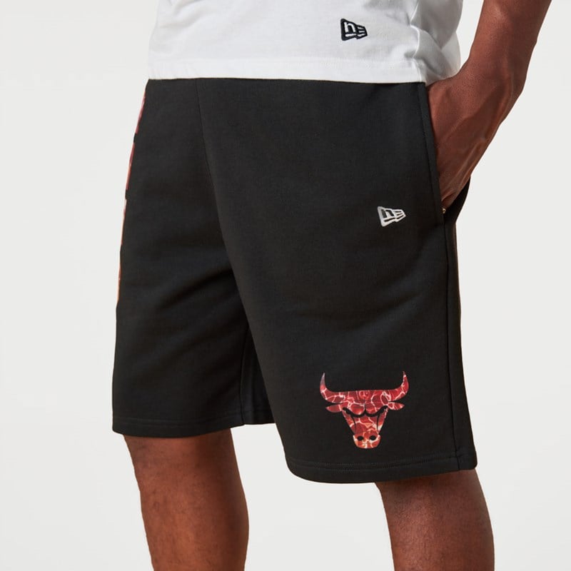 Bermudas New Era Chicago Bulls NBA Team Colour Agua Print Negros | WR0395481