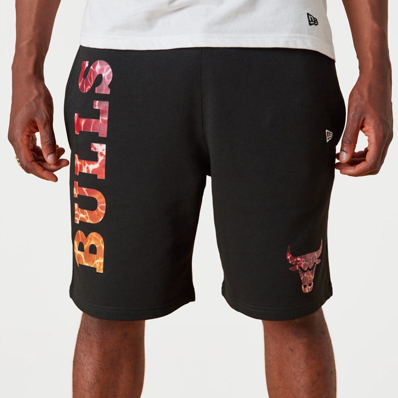 Bermudas New Era Chicago Bulls NBA Team Colour Agua Print Negros | WR0395481