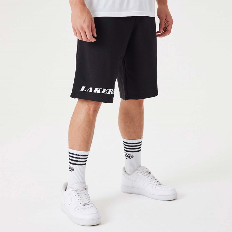 Bermudas New Era La Lakers NBA Wordmark Oversized Negros | RG3965471