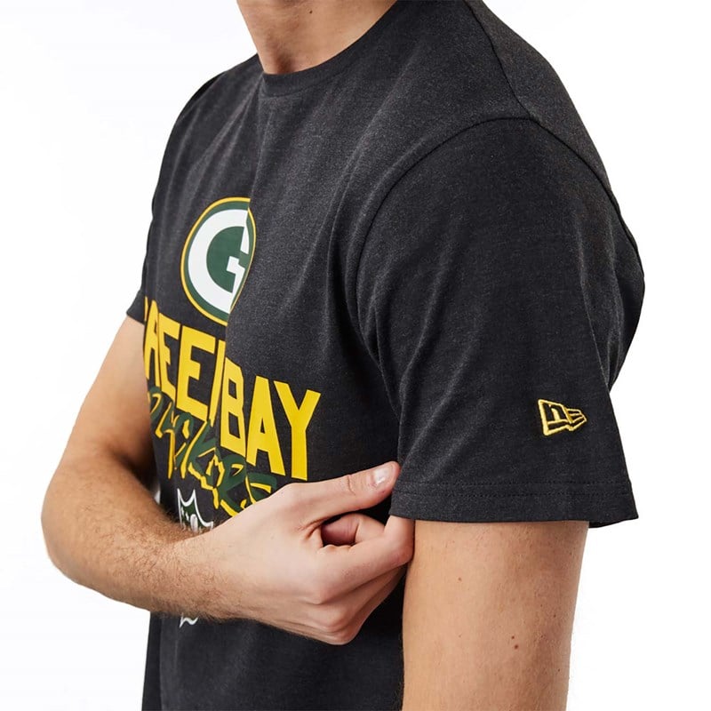 Camiseta New Era Bay Packers NFL Script Grises | NA9483570