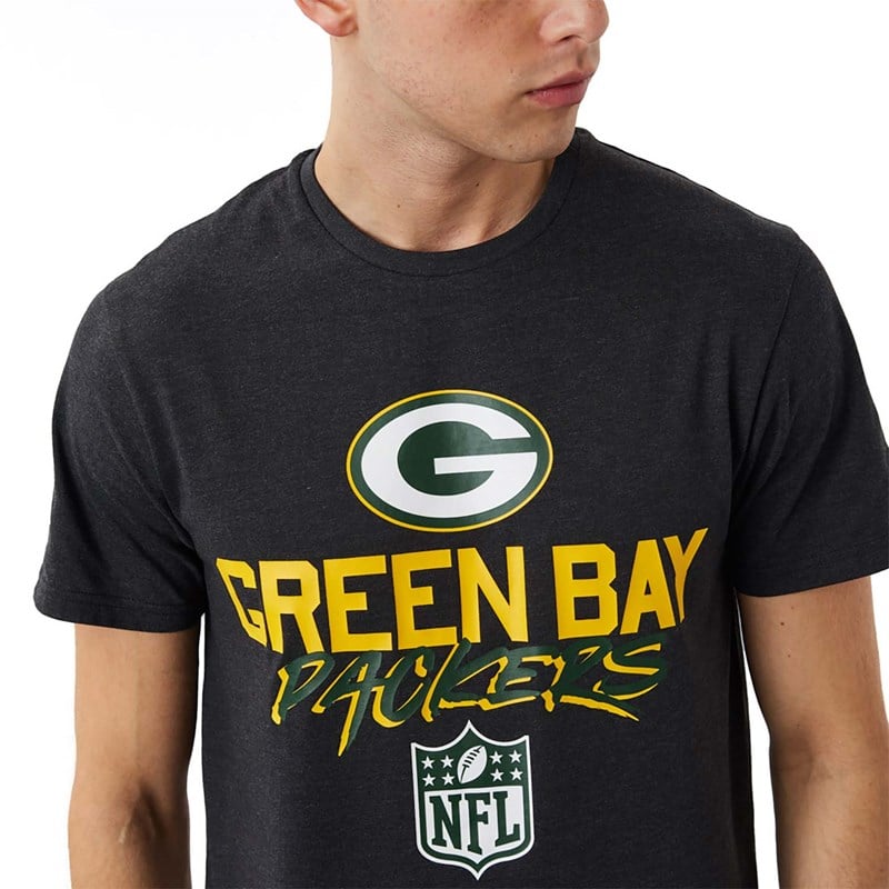 Camiseta New Era Bay Packers NFL Script Grises | NA9483570