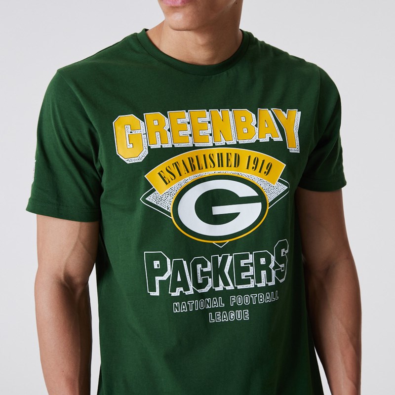 Camiseta New Era Bay Packers NFL Team Wordmark Verdes | DR3290547