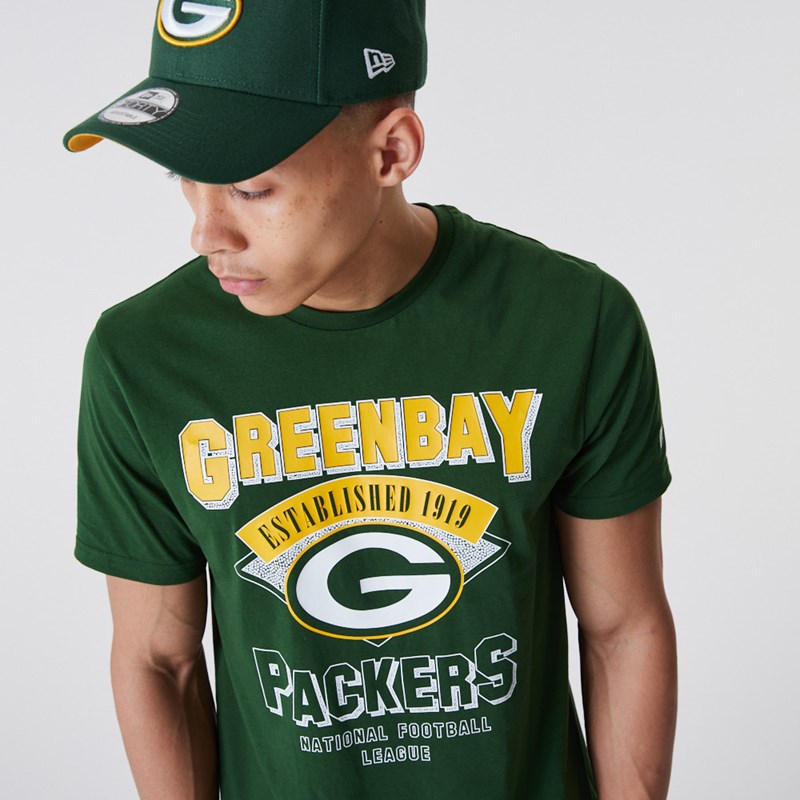 Camiseta New Era Bay Packers NFL Team Wordmark Verdes | DR3290547