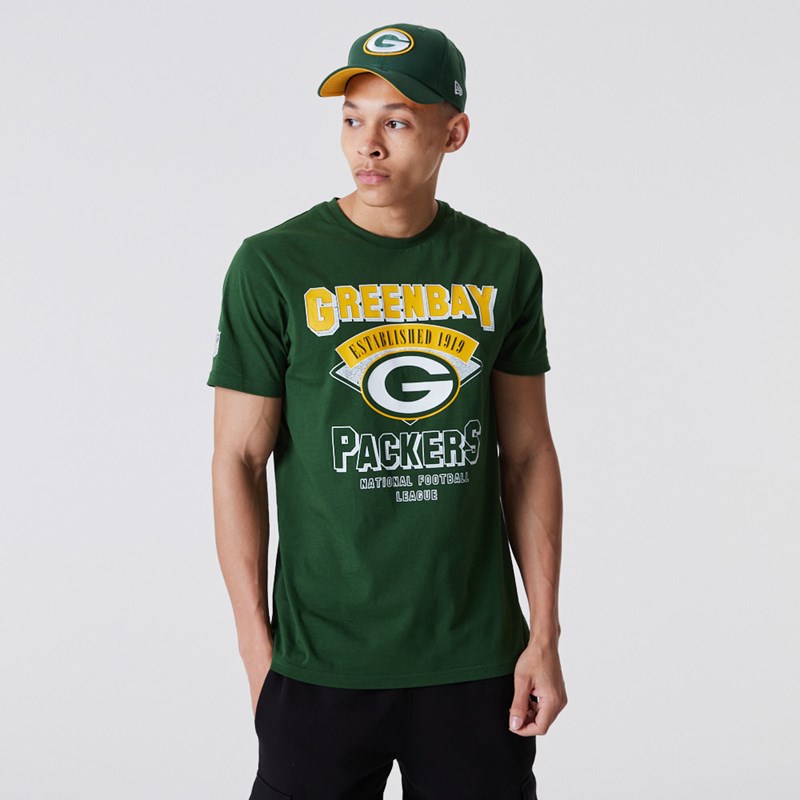 Camiseta New Era Bay Packers NFL Team Wordmark Verdes | DR3290547