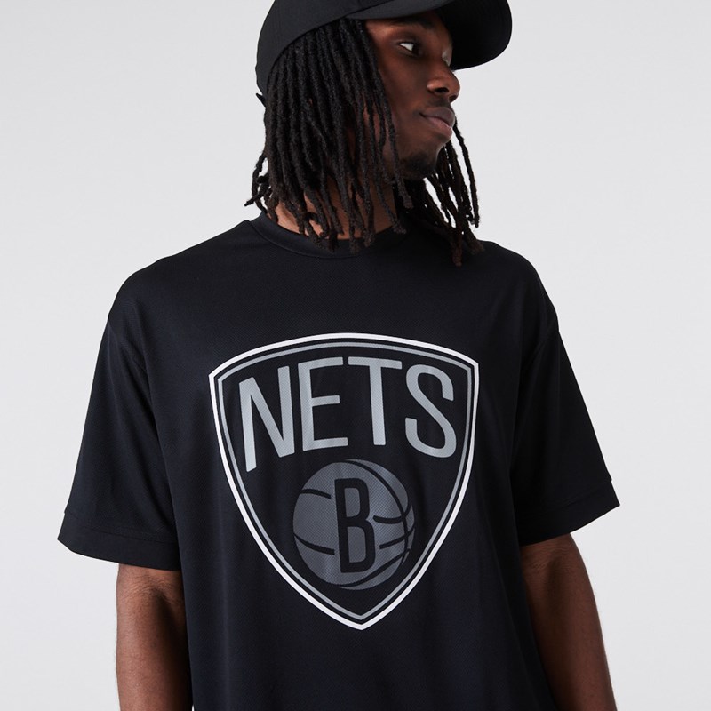 Camiseta New Era Brooklyn Nets NBA Outline Mesh Negros | UE9867413