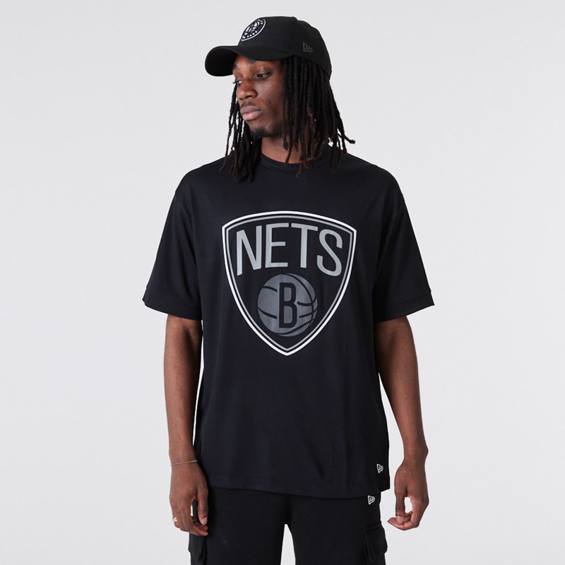 Camiseta New Era Brooklyn Nets NBA Outline Mesh Negros | UE9867413