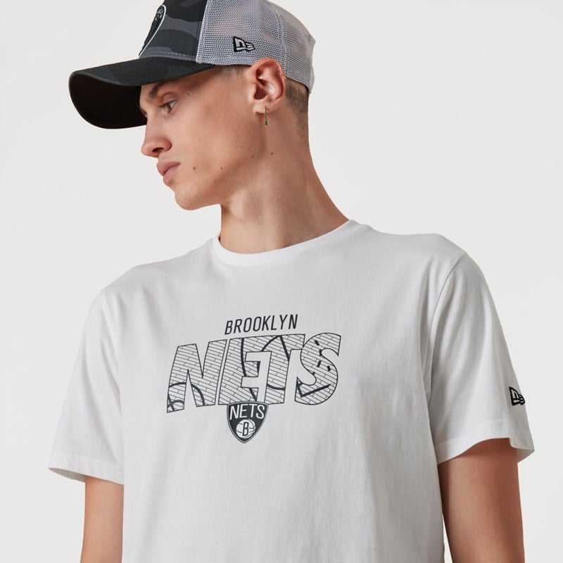 Camiseta New Era Brooklyn Nets NBA Wordmark Blancos | BH9108275