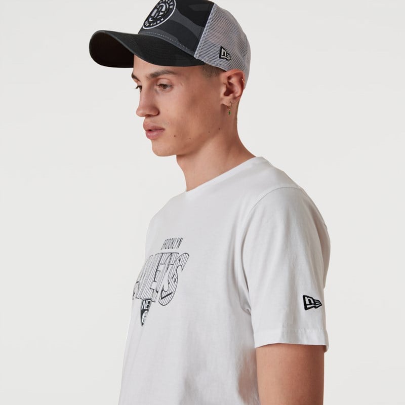 Camiseta New Era Brooklyn Nets NBA Wordmark Blancos | BH9108275