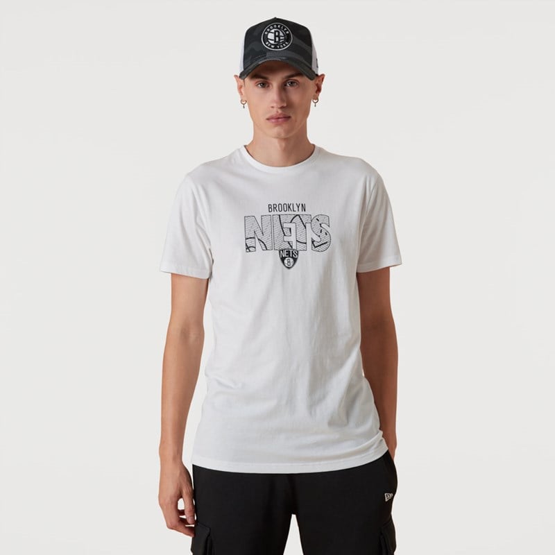 Camiseta New Era Brooklyn Nets NBA Wordmark Blancos | BH9108275