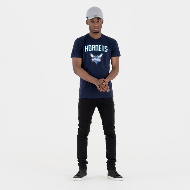 Camiseta New Era Charlotte Hornets Team Logo Azules | CA1726803