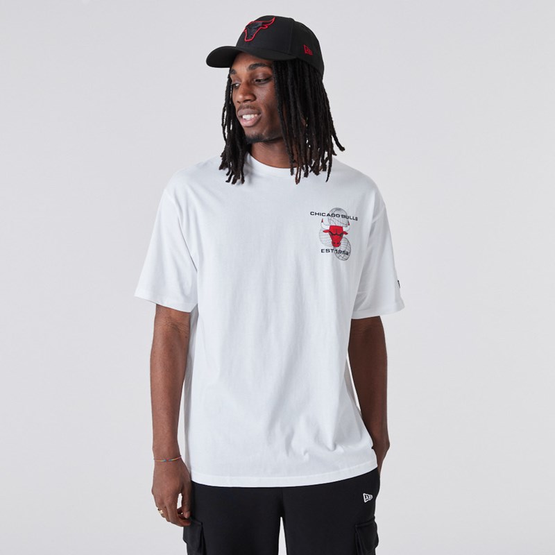 Camiseta New Era Chicago Bulls Basketball Estampados Blancos | CO7540398