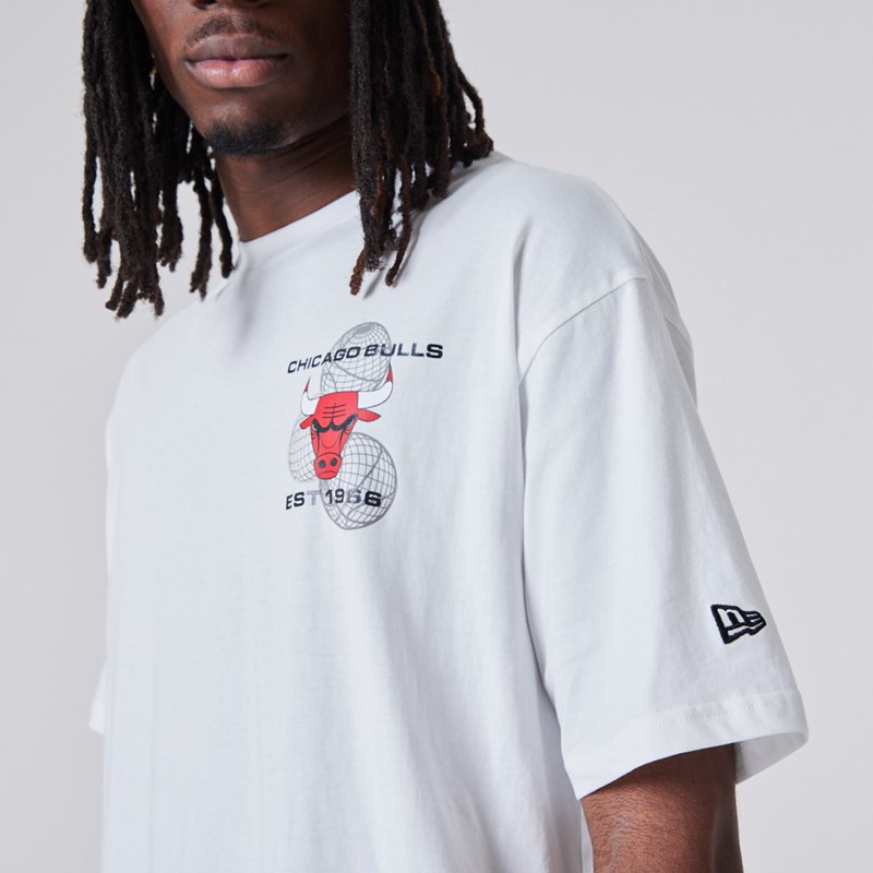 Camiseta New Era Chicago Bulls Basketball Estampados Blancos | CO7540398