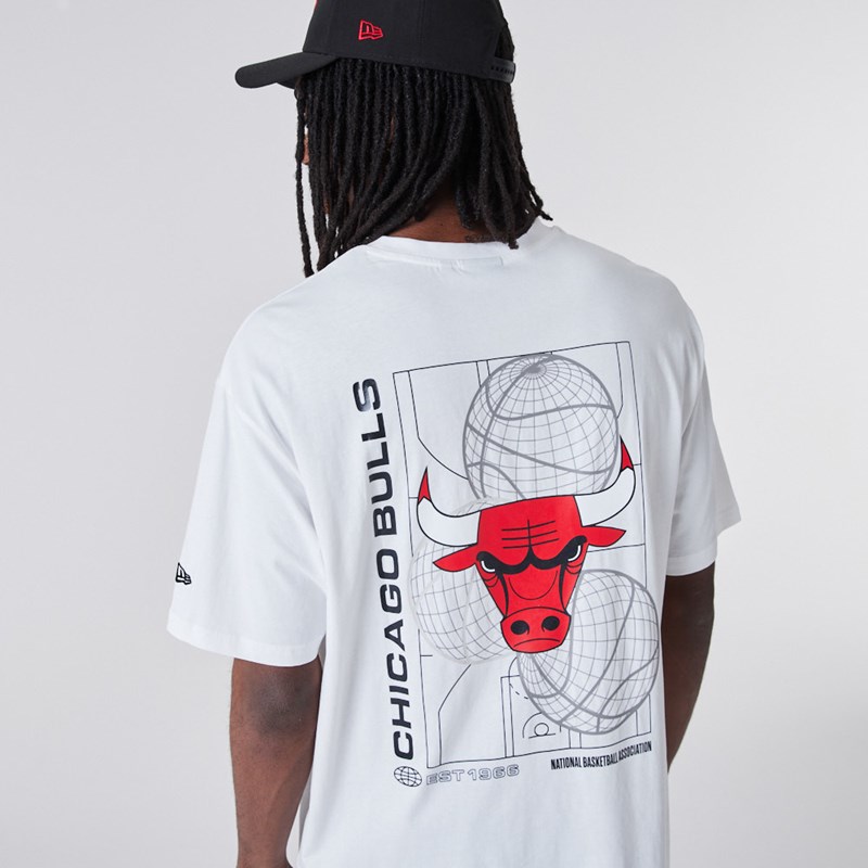 Camiseta New Era Chicago Bulls Basketball Estampados Blancos | CO7540398