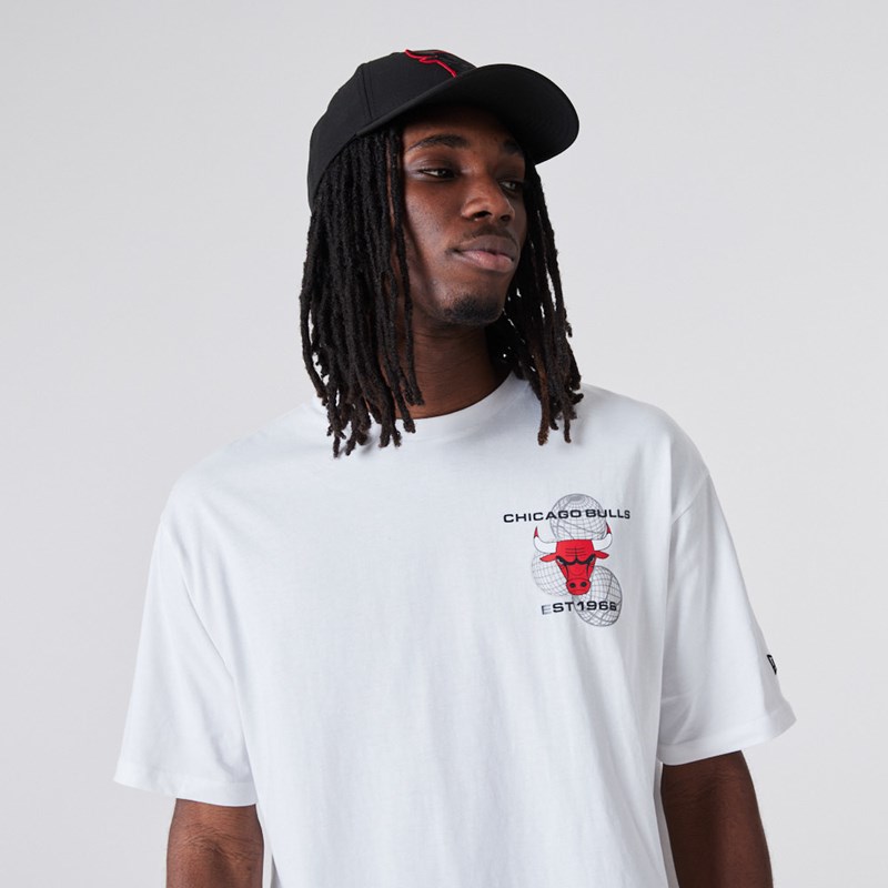 Camiseta New Era Chicago Bulls Basketball Estampados Blancos | CO7540398