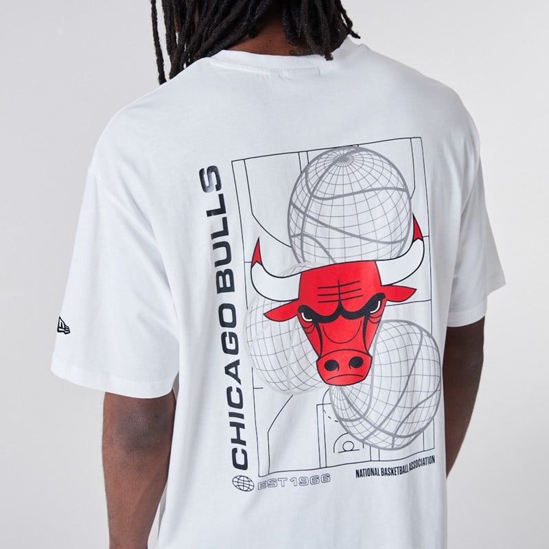 Camiseta New Era Chicago Bulls Basketball Estampados Blancos | CO7540398