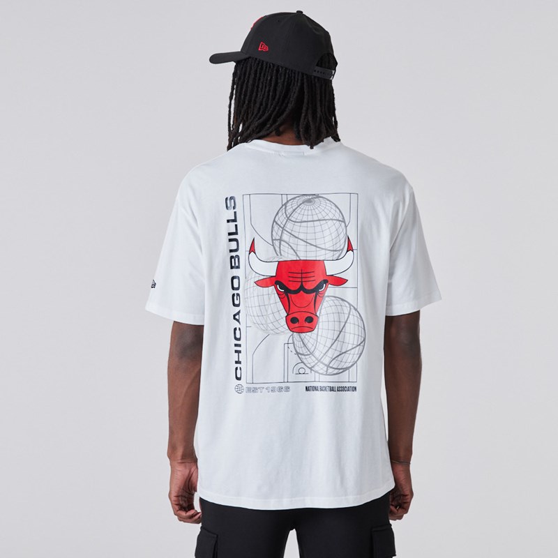 Camiseta New Era Chicago Bulls Basketball Estampados Blancos | CO7540398