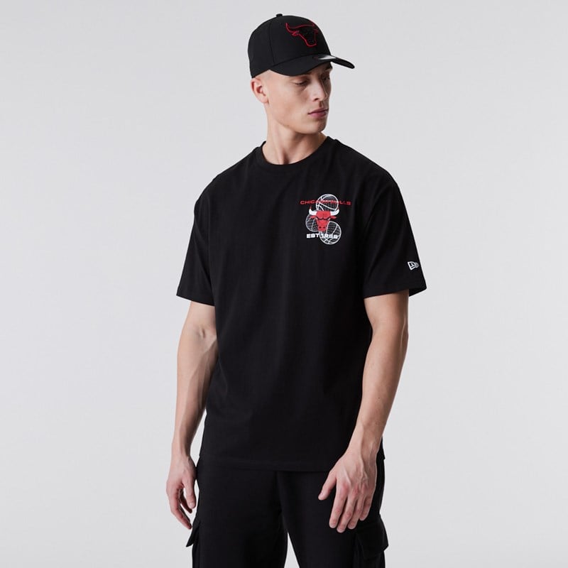 Camiseta New Era Chicago Bulls Basketball Estampados Negros | GR0925384