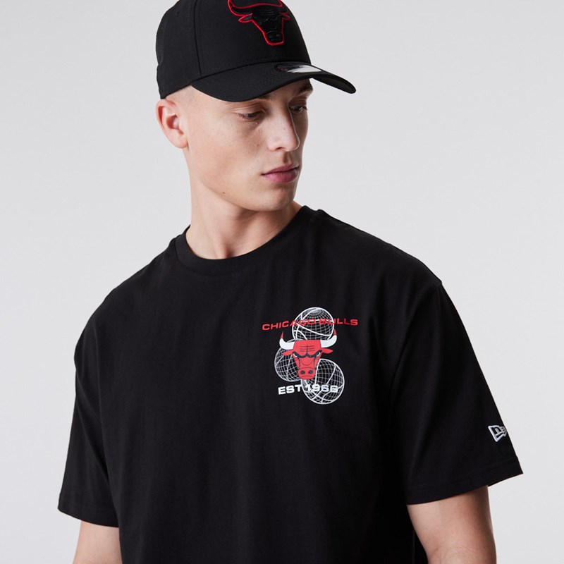 Camiseta New Era Chicago Bulls Basketball Estampados Negros | GR0925384