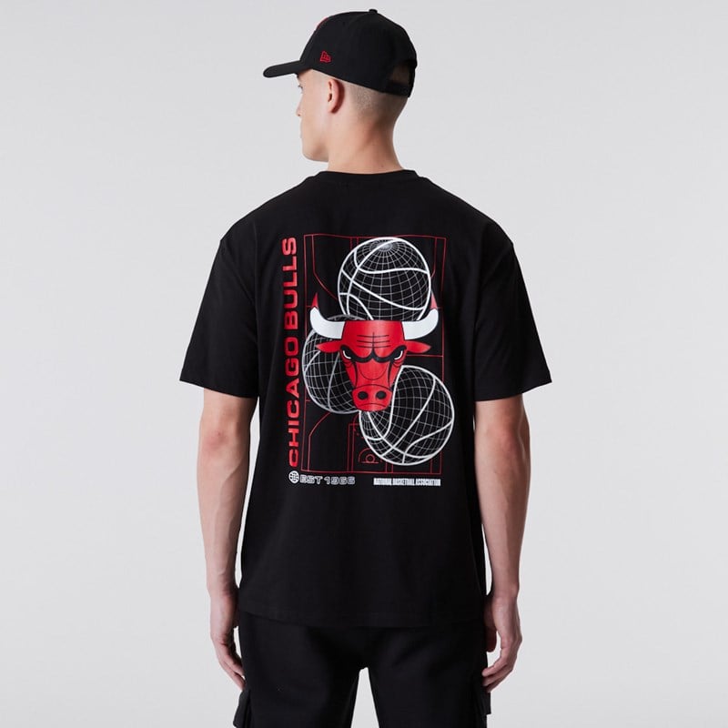 Camiseta New Era Chicago Bulls Basketball Estampados Negros | GR0925384