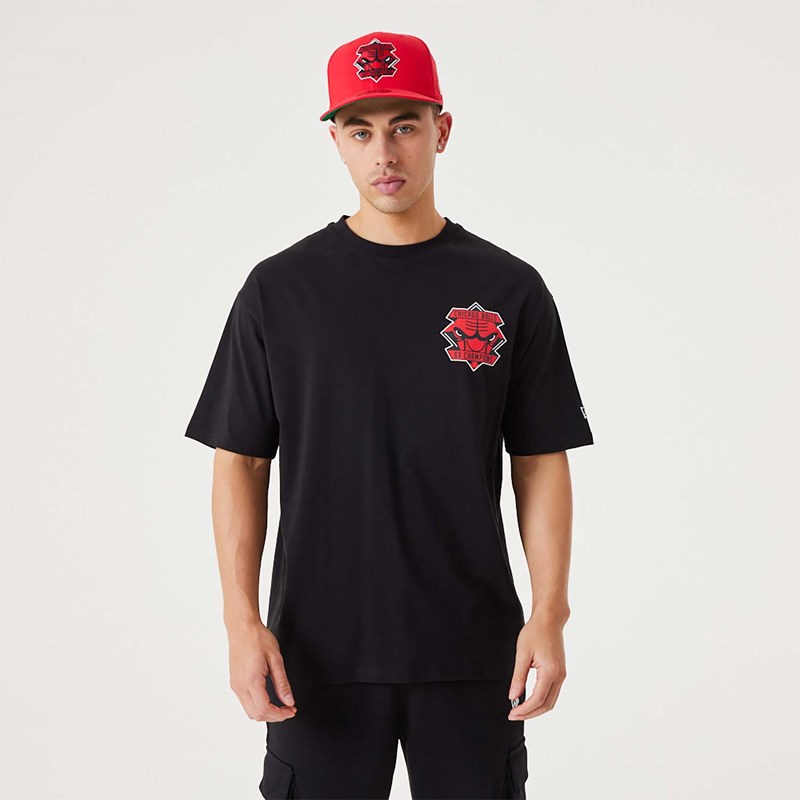 Camiseta New Era Chicago Bulls NBA Championship Oversized Negros | AO1469820