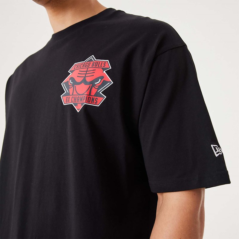 Camiseta New Era Chicago Bulls NBA Championship Oversized Negros | AO1469820