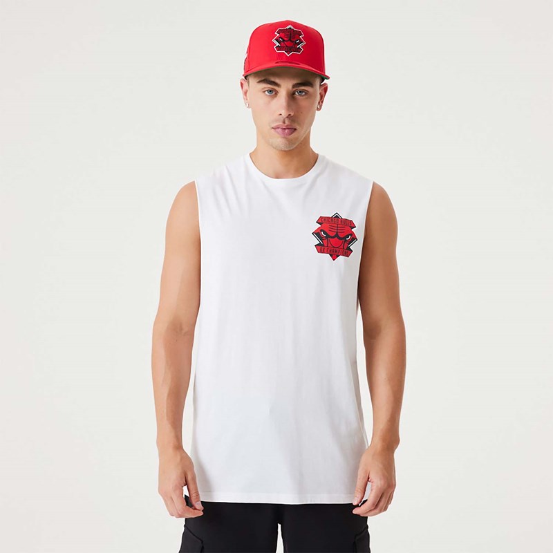 Camiseta New Era Chicago Bulls NBA Championship Tank Top Blancos | IA1940762