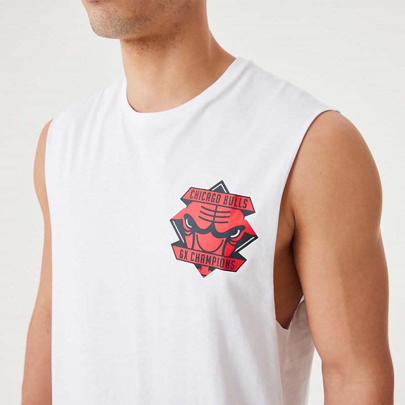 Camiseta New Era Chicago Bulls NBA Championship Tank Top Blancos | IA1940762