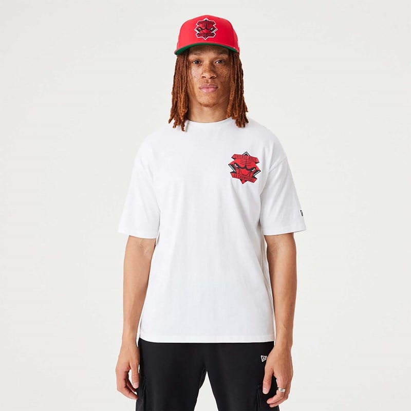 Camiseta New Era Chicago Bulls NBA Championship Oversized Blancos | IR9105836