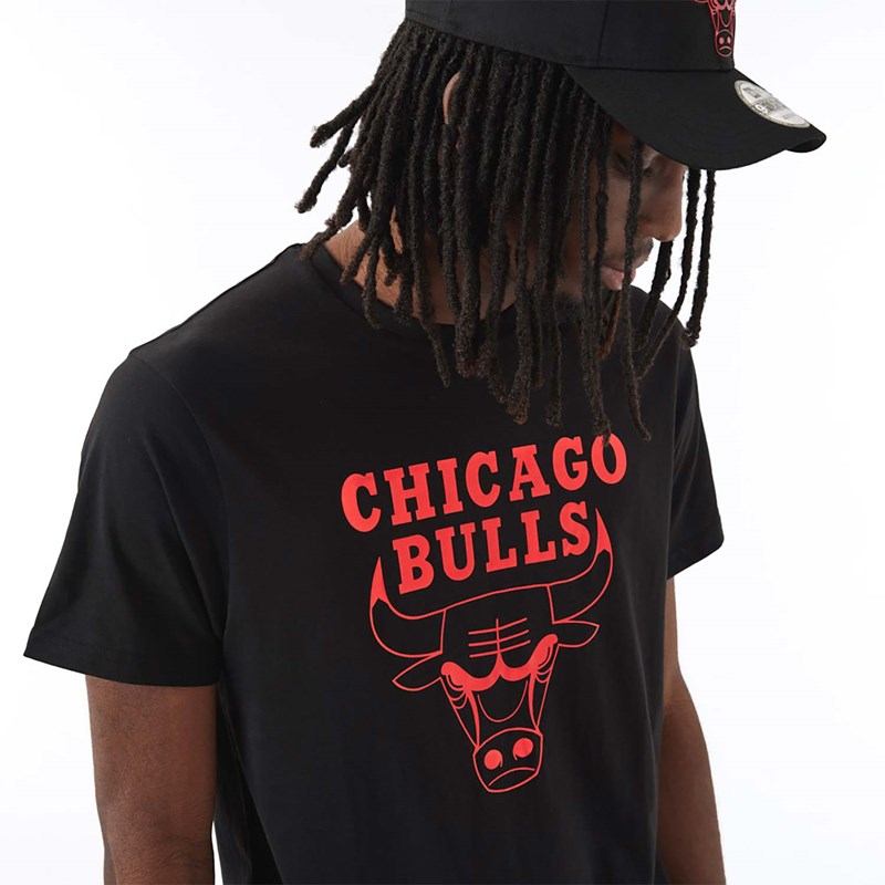 Camiseta New Era Chicago Bulls NBA Foil Negros | XO4796825