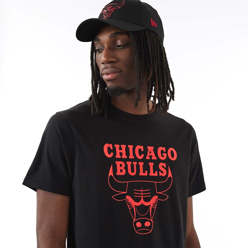 Camiseta New Era Chicago Bulls NBA Foil Negros | XO4796825