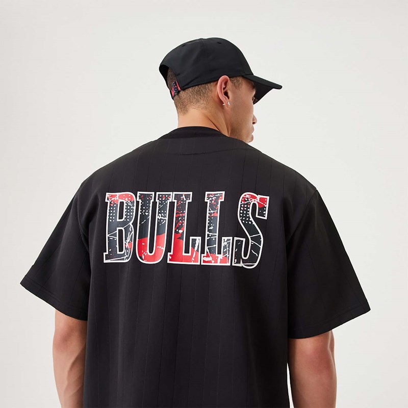 Camiseta New Era Chicago Bulls NBA Infill Team Logo Jersey Negros | LR1087354