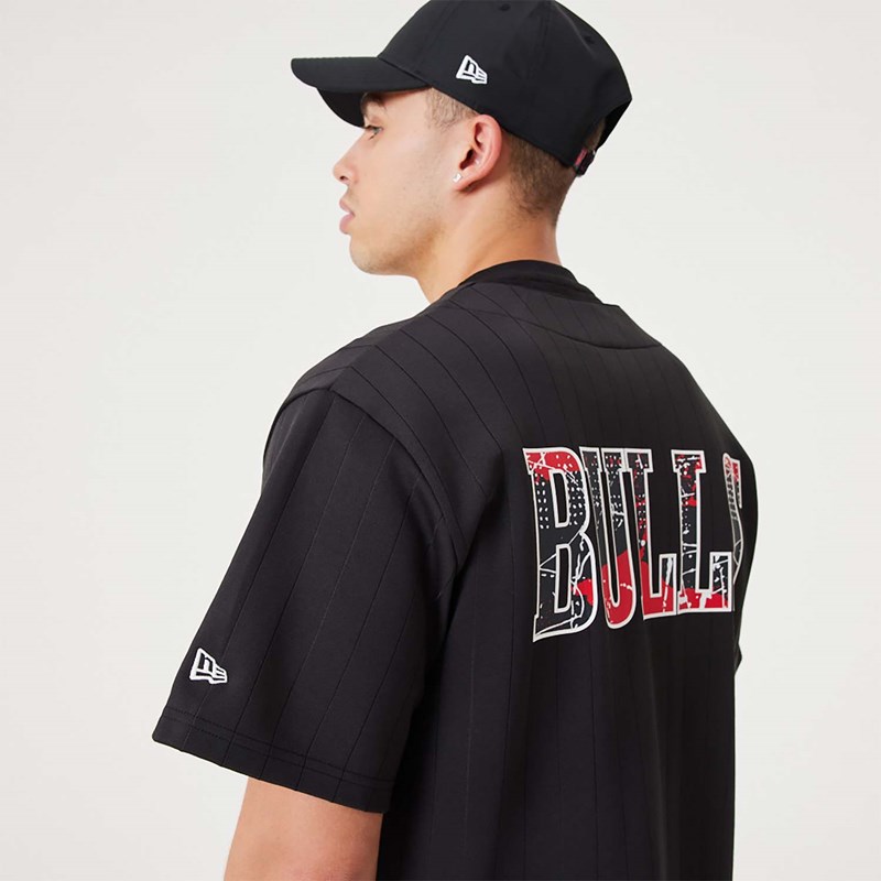 Camiseta New Era Chicago Bulls NBA Infill Team Logo Jersey Negros | LR1087354