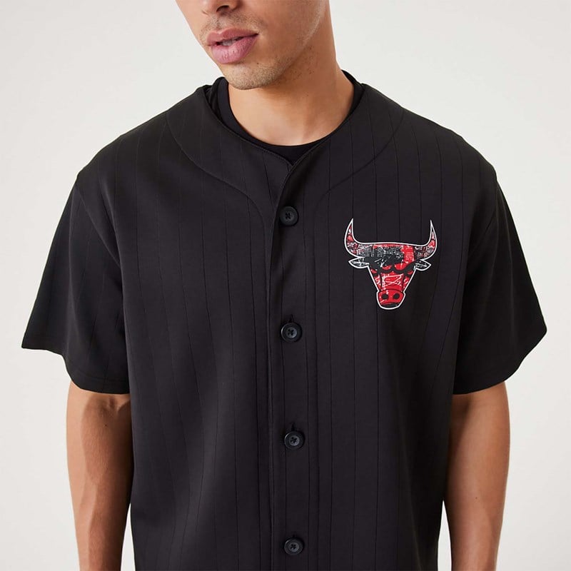 Camiseta New Era Chicago Bulls NBA Infill Team Logo Jersey Negros | LR1087354