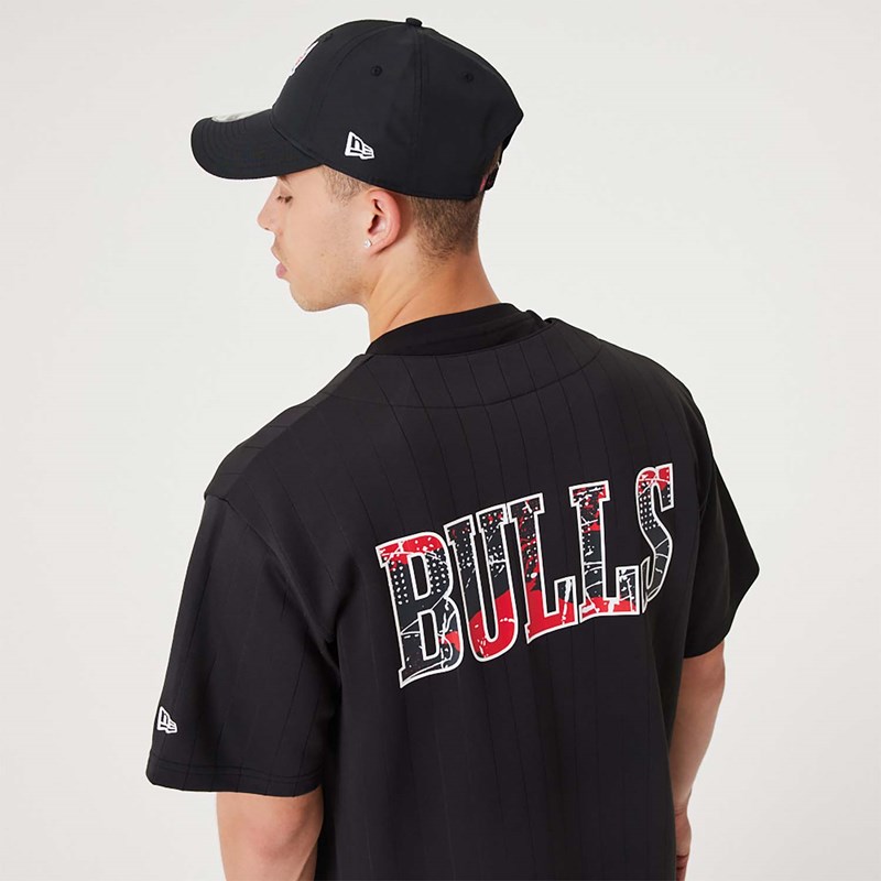 Camiseta New Era Chicago Bulls NBA Infill Team Logo Jersey Negros | LR1087354