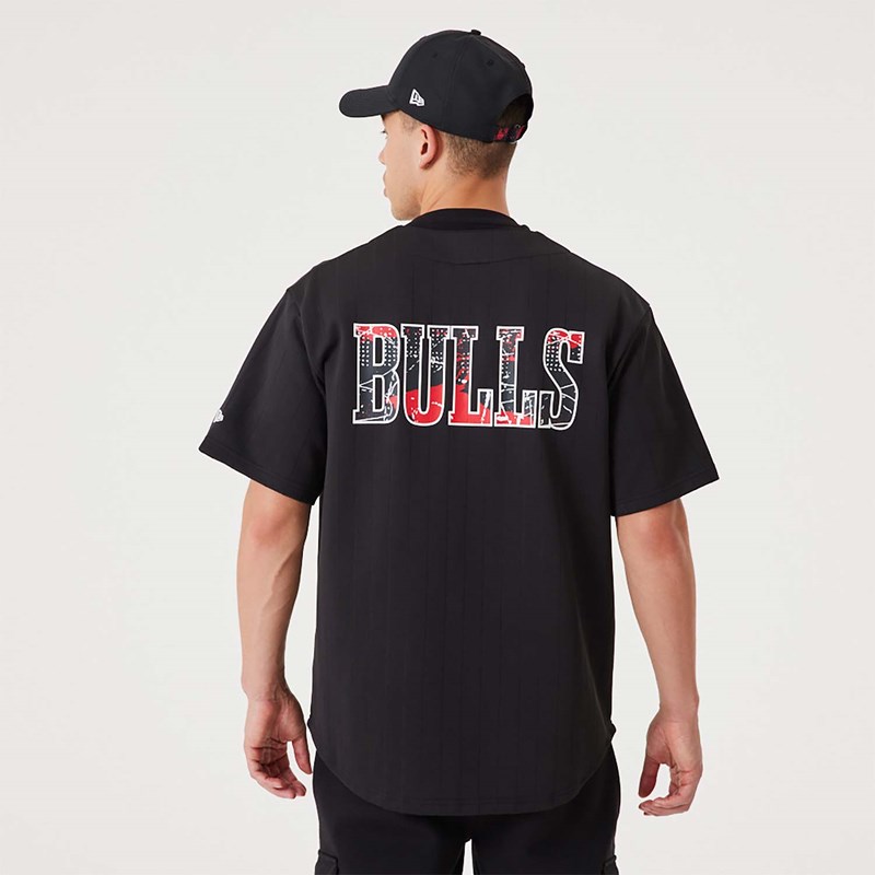 Camiseta New Era Chicago Bulls NBA Infill Team Logo Jersey Negros | LR1087354