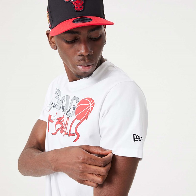 Camiseta New Era Chicago Bulls NBA Infill Estampados Blancos | RH6204835