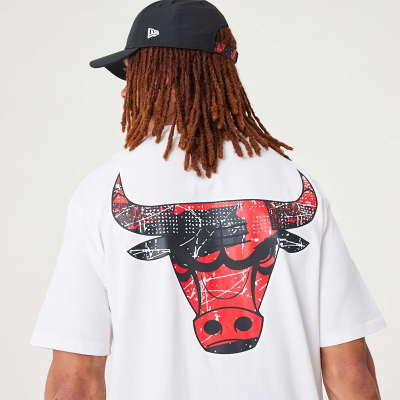 Camiseta New Era Chicago Bulls NBA Infill Team Logo Oversized Blancos | UC6531942