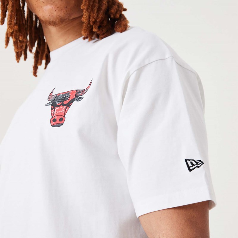 Camiseta New Era Chicago Bulls NBA Infill Team Logo Oversized Blancos | UC6531942