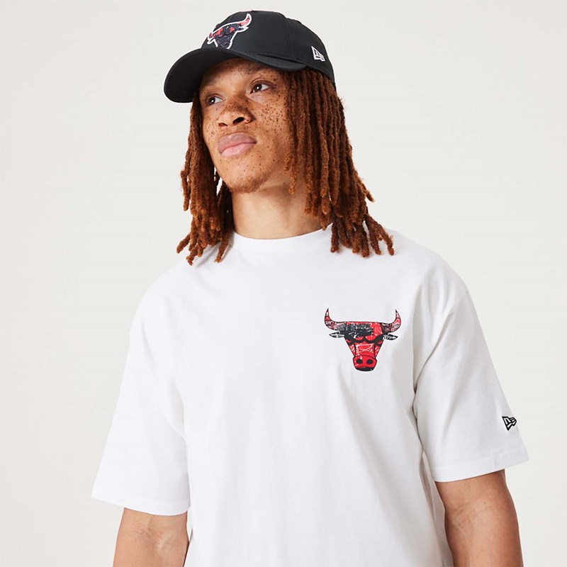 Camiseta New Era Chicago Bulls NBA Infill Team Logo Oversized Blancos | UC6531942