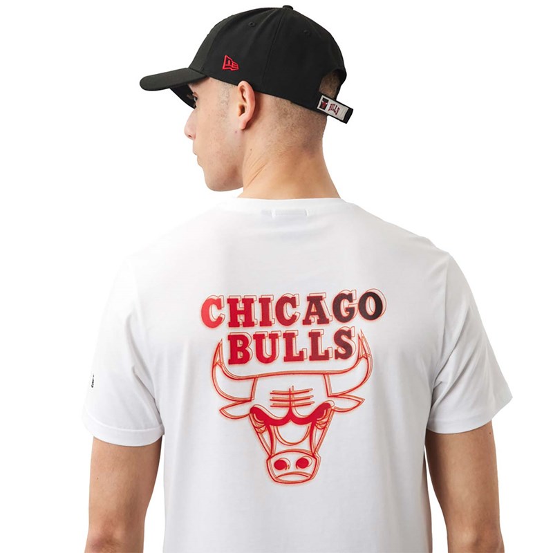 Camiseta New Era Chicago Bulls NBA Neon Fade Blancos | AV7234950