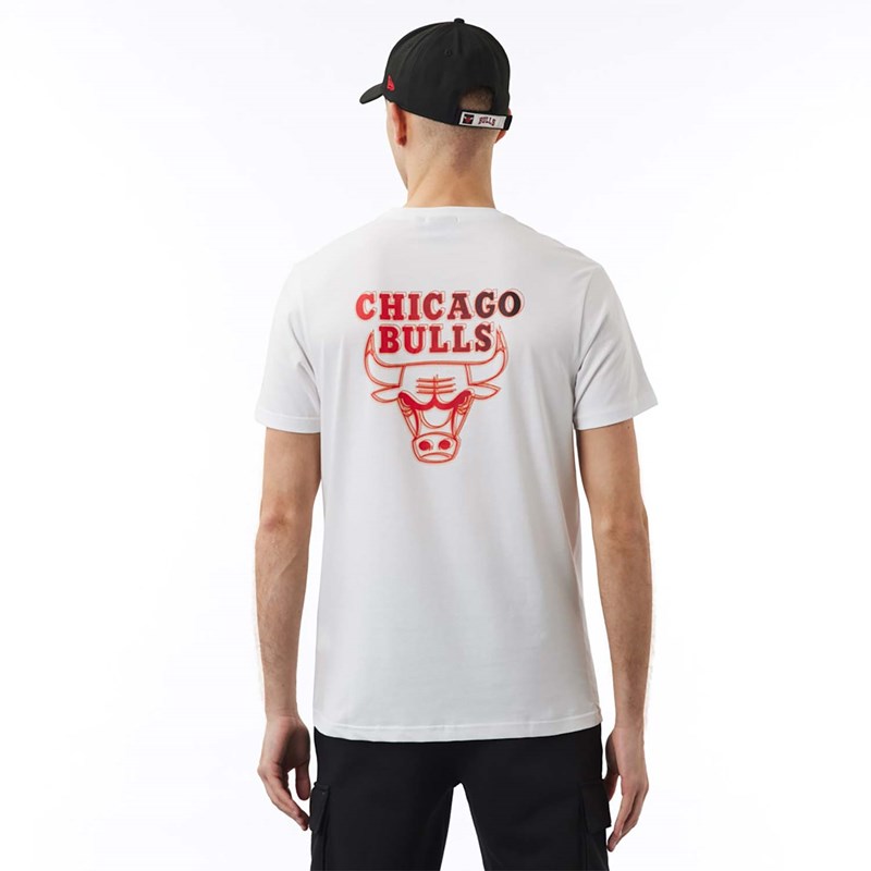 Camiseta New Era Chicago Bulls NBA Neon Fade Blancos | AV7234950