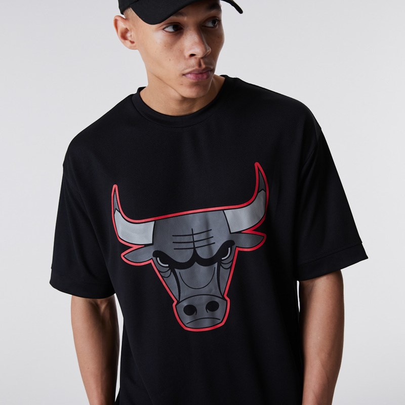 Camiseta New Era Chicago Bulls NBA Outline Mesh Negros | UV1498507